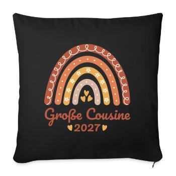 Große Cousine 2027 Boho Regenbogen - Sofakissenbezug 45 x 45 cm - Schwarz - Vorne