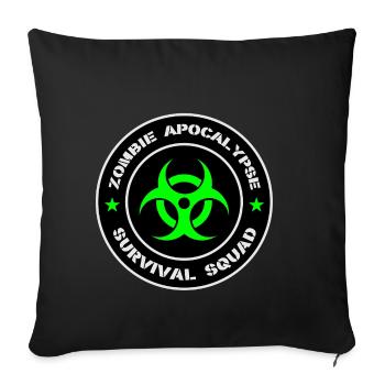 Escouade de survie de l’apocalypse zombie - Housse de coussin décorative 45 x 45 cm - noir - Devant