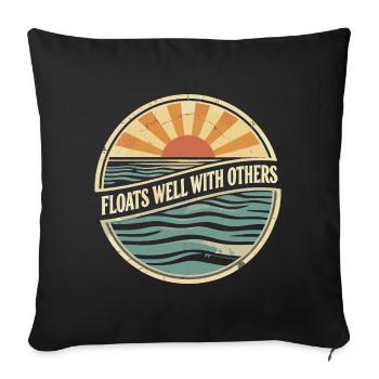 Floats well with others - Summer Humor - Sofa pillowcase 17,3'' x 17,3'' (45 x 45 cm) - black - Front
