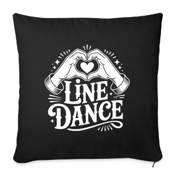 Amour de la danse en ligne - Housse de coussin décorative 45 x 45 cm - noir - Devant