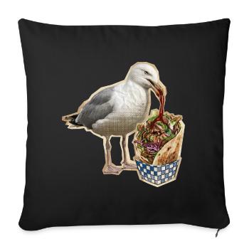 Kebab Seagull - Sofa pillowcase 17,3'' x 17,3'' (45 x 45 cm) - black - Front