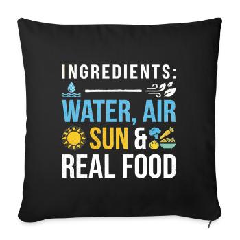 Nutrition Health Sports - Sofa pillowcase 17,3'' x 17,3'' (45 x 45 cm) - black - Front