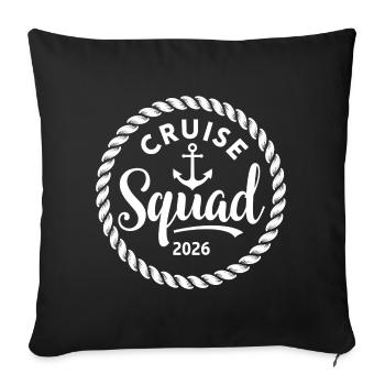 Croisière Squad Kreuzfahrt 2026 - Housse de coussin décorative 45 x 45 cm - noir - Devant