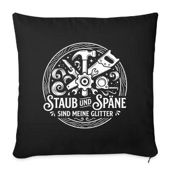 Staub und Späne Glitter - Sofakissenbezug 45 x 45 cm - Schwarz - Vorne
