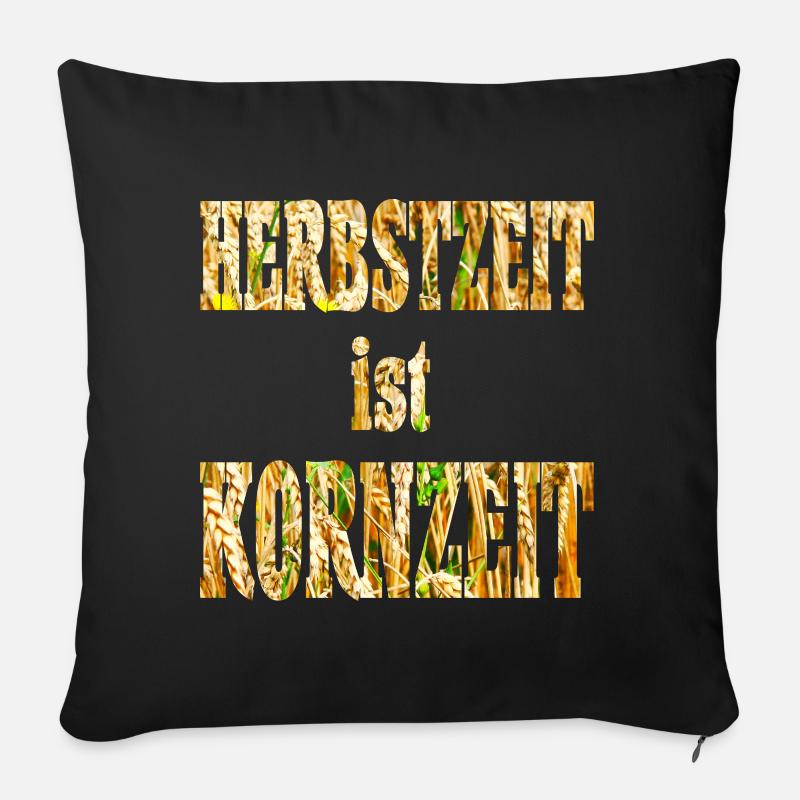 Herbst Schrift - Sofakissenbezug 45 x 45 cm - Schwarz