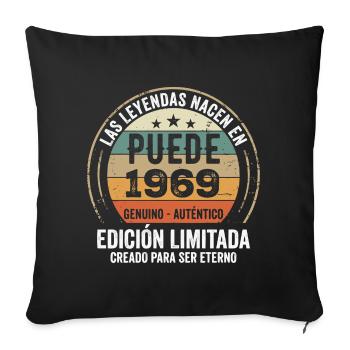 Cadeau Anniversaire Mai 1969, Né en mai 1969 - Housse de coussin décorative 45 x 45 cm - noir - Devant