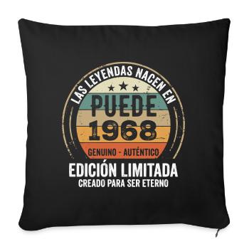 Cadeau Anniversaire Mai 1968, Né en mai 1968 - Housse de coussin décorative 45 x 45 cm - noir - Devant