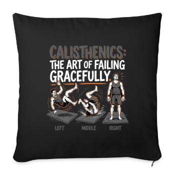 La calisthénie avec grâce - Housse de coussin décorative 45 x 45 cm - noir - Devant