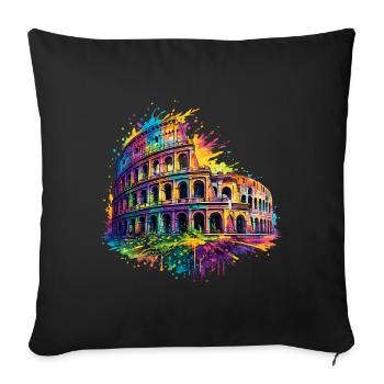 Colosseum Rome colorful splash design Italy - Sofa pillowcase 17,3'' x 17,3'' (45 x 45 cm) - black - Front