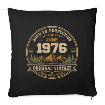 Vintage Juni 1976 – Original Perfection Juni 1976 - Sofakissenbezug 45 x 45 cm - Schwarz - Vorne