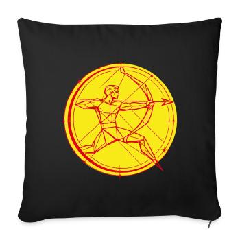 Signe du Sagittaire – But & Liberté - Housse de coussin décorative 45 x 45 cm - noir - Devant