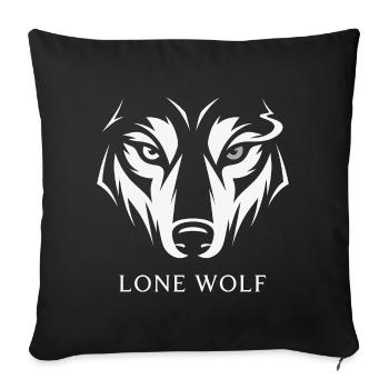 LONE WOLF - Sofakissenbezug 45 x 45 cm - Schwarz - Vorne