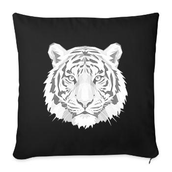 Geometric Tiger Head Grey - Sofa pillowcase 17,3'' x 17,3'' (45 x 45 cm) - black - Front