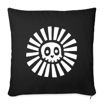White Sunny Skull - Sofa pillowcase 17,3'' x 17,3'' (45 x 45 cm) - black - Front
