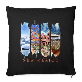 New Mexico Travel – Land of Enchantment Wüste - Sofakissenbezug 45 x 45 cm - Schwarz - Vorne