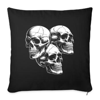 Threesome Skull Silhouette - Sofa pillowcase 17,3'' x 17,3'' (45 x 45 cm) - black - Front
