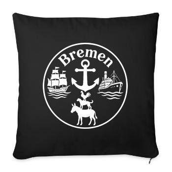 Bremen - Sofakissenbezug 45 x 45 cm - Schwarz - Vorne
