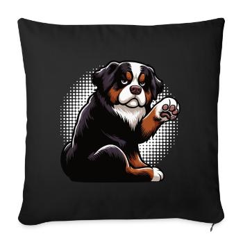 Bernese Mountain Dog, Mountain Dogs, Mountain Owners - Sofa pillowcase 17,3'' x 17,3'' (45 x 45 cm) - black - Front