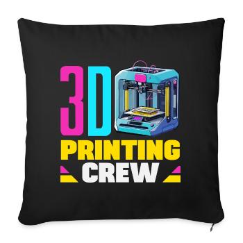 Équipe de robotique spatiale d’impression 3D Crew Maker Drôle - Housse de coussin décorative 45 x 45 cm - noir - Devant