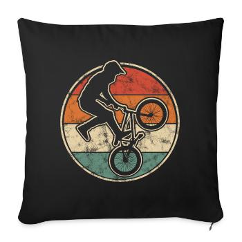 BMX Biker Trick Graphic in Vintage Style - Sofa pillowcase 17,3'' x 17,3'' (45 x 45 cm) - black - Front