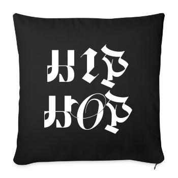 Hip Hop simple bold logo - Sofa pillowcase 17,3'' x 17,3'' (45 x 45 cm) - black - Front