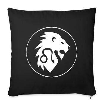 Leo Star Sign (White) - Sofa pillowcase 17,3'' x 17,3'' (45 x 45 cm) - black - Front