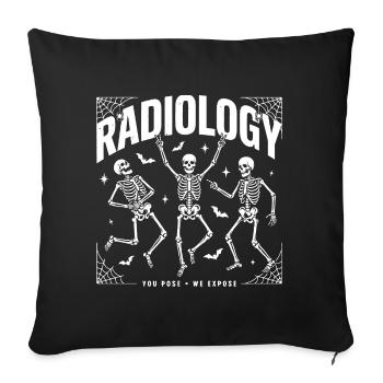 X-ray Skeleton Dance Illustration - Sofa pillowcase 17,3'' x 17,3'' (45 x 45 cm) - black - Front