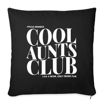 Club des tantes cool - Housse de coussin décorative 45 x 45 cm - noir - Devant