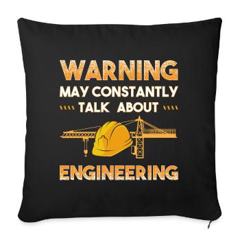 Ingénieur civil sur chantier de construction - Housse de coussin décorative 45 x 45 cm - noir - Devant