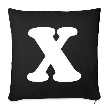 Großes X Stil-Print | Buchstabe X | X Logo - Sofakissenbezug 45 x 45 cm - Schwarz - Vorne