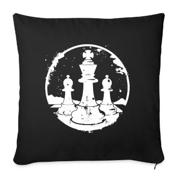 Croquis des pièces d’échecs - Housse de coussin décorative 45 x 45 cm - noir - Devant