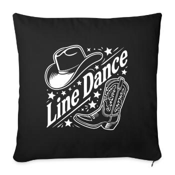 Line Dance Cowboy Motiv Hut Boots - Sofakissenbezug 45 x 45 cm - Schwarz - Vorne