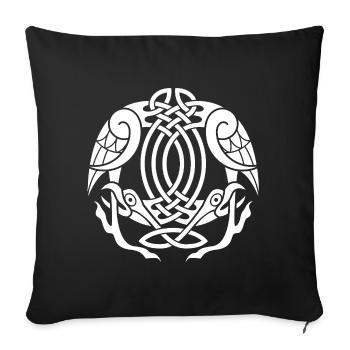 Celtic Eagles (Weiß) - Sofakissenbezug 45 x 45 cm - Schwarz - Vorne