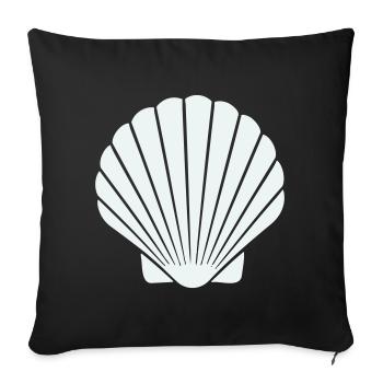 Geometrische Muschelkunst - Sofakissenbezug 45 x 45 cm - Schwarz - Vorne