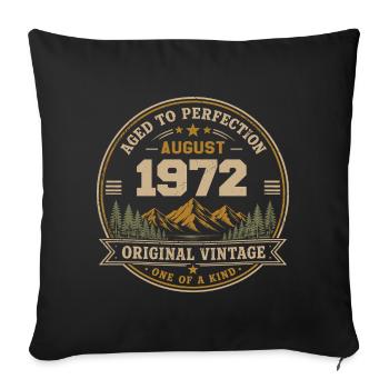 August 1972 Original Birthday Vintage Mountain - Sofakissenbezug 45 x 45 cm - Schwarz - Vorne