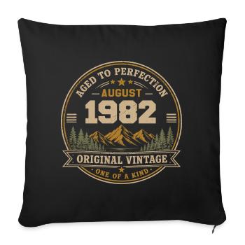August 1982 Original Birthday Vintage Mountain - Sofakissenbezug 45 x 45 cm - Schwarz - Vorne
