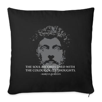 Marcus-Aurelius-Porträt - Sofakissenbezug 45 x 45 cm - Schwarz - Vorne