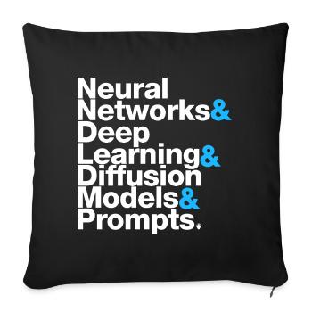 I&A - Housse de coussin décorative 45 x 45 cm - noir - Devant