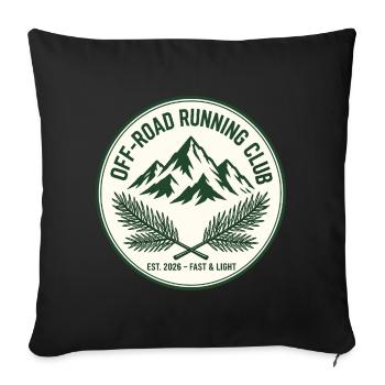 Off-Road Running Club - Sofa pillowcase 17,3'' x 17,3'' (45 x 45 cm) - black - Front