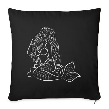 Mermaid sitting - Sofa pillowcase 17,3'' x 17,3'' (45 x 45 cm) - black - Front