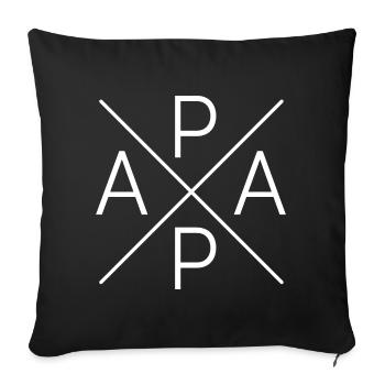 Papa Outfit stolzer Papa Vatertag  - Sofakissenbezug 45 x 45 cm - Schwarz - Vorne