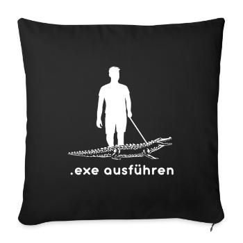 Admin Informatiker Programmierer Exe Ausführen - Sofakissenbezug 45 x 45 cm - Schwarz - Vorne