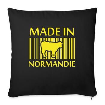France Normandie Made in Normandie Vache - Housse de coussin décorative 45 x 45 cm - noir - Devant