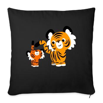 Petit Tigre et Grand Tigre par Cheerful Madness!! - Housse de coussin décorative 45 x 45 cm - noir - Devant