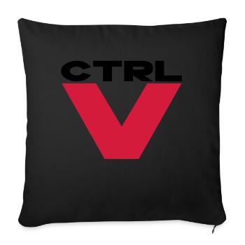 ctrl v - Housse de coussin décorative 45 x 45 cm - noir - Devant