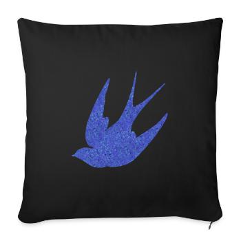 Swallow (blue-sprinkled) - Sofa pillowcase 17,3'' x 17,3'' (45 x 45 cm) - black - Front