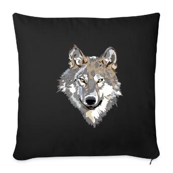 The wolf - Sofa pillowcase 17,3'' x 17,3'' (45 x 45 cm) - black - Front