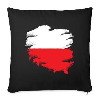 Polish flag - Sofa pillowcase 17,3'' x 17,3'' (45 x 45 cm) - black - Front