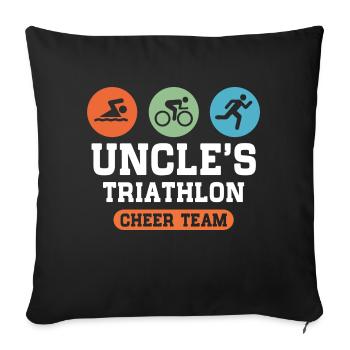 Uncles Triathlon Cheer Team - Sofa pillowcase 17,3'' x 17,3'' (45 x 45 cm) - black - Front