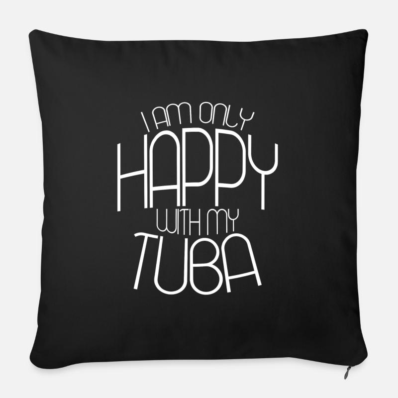 TUBA HEUREUX - Housse de coussin décorative 45 x 45 cm - noir